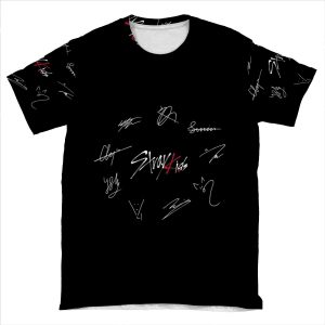 Stray Kids' Signatures (Red Version) AOP T-shirt Tee
