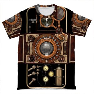 Stylish Steampunk Vintage Camera (Tlr) No.2 Steampunk Phone S AOP T-shirt Tee