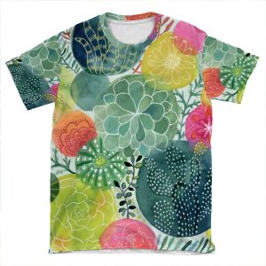 Succulent Circles AOP T-shirt Tee