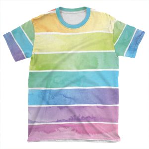 Summer Sorbet Rainbow Stripes AOP T-shirt Tee