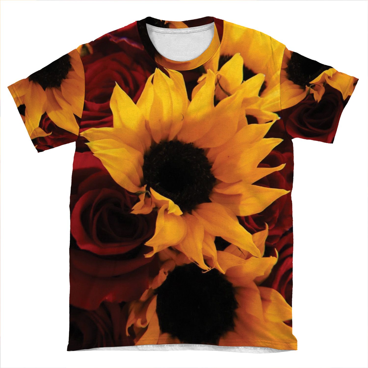Sunflower And Roses Bouquet AOP T-shirt Tee