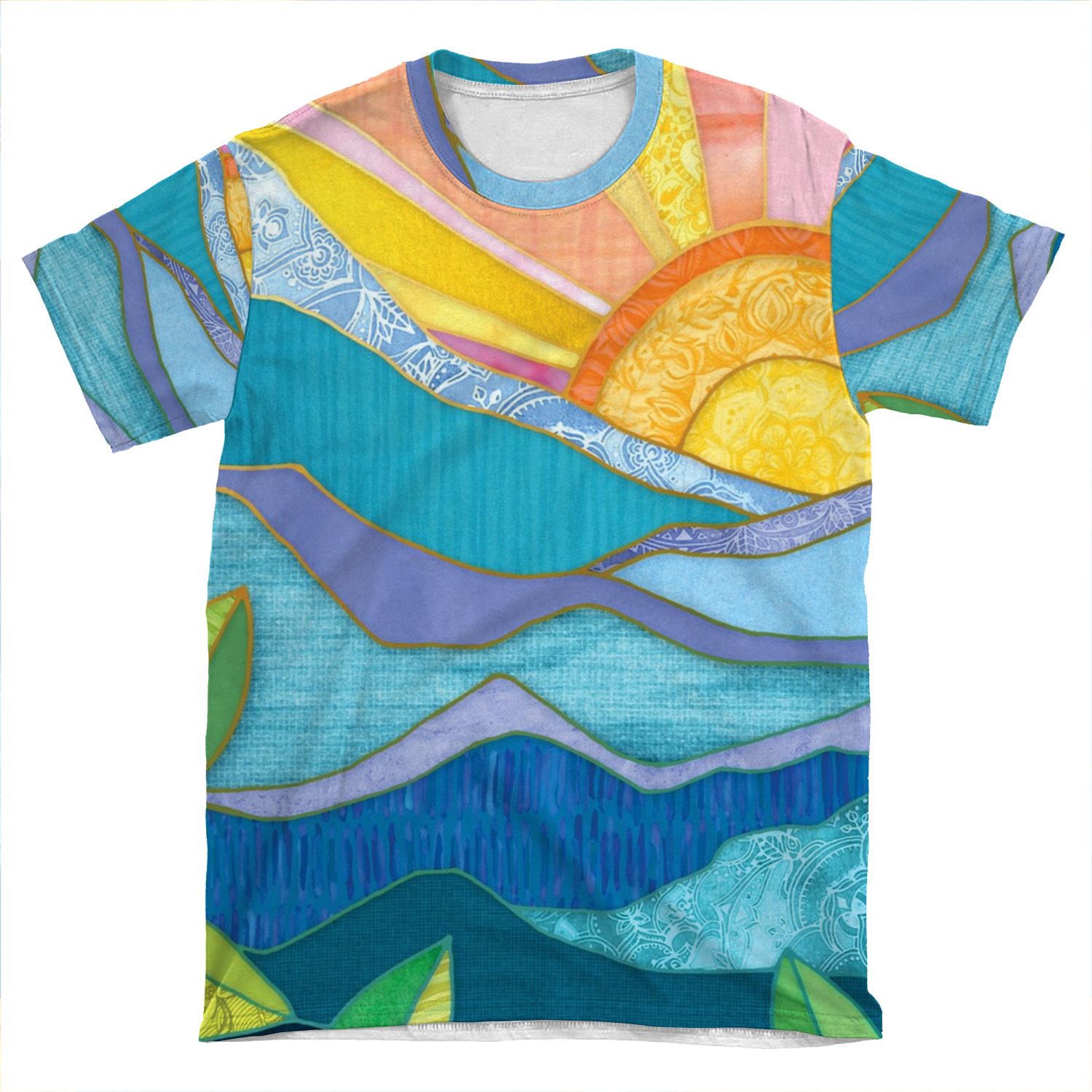 Sunset Through The Leaves AOP T-shirt Tee