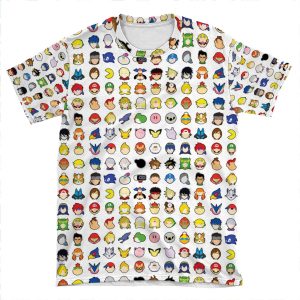 Super Smash Bros Ultimate Stock Icons AOP T-shirt Tee