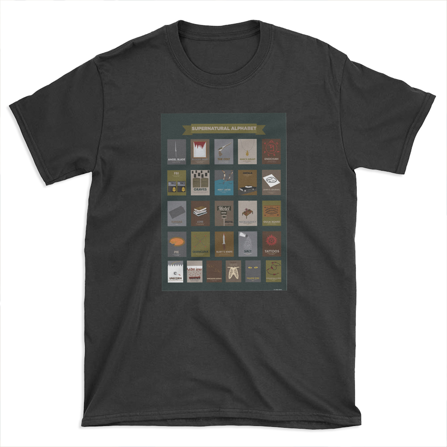 Supernatural Alphabet T-shirt Tee