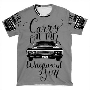 Supernatural - Carry On My Wayward Son AOP T-shirt Tee