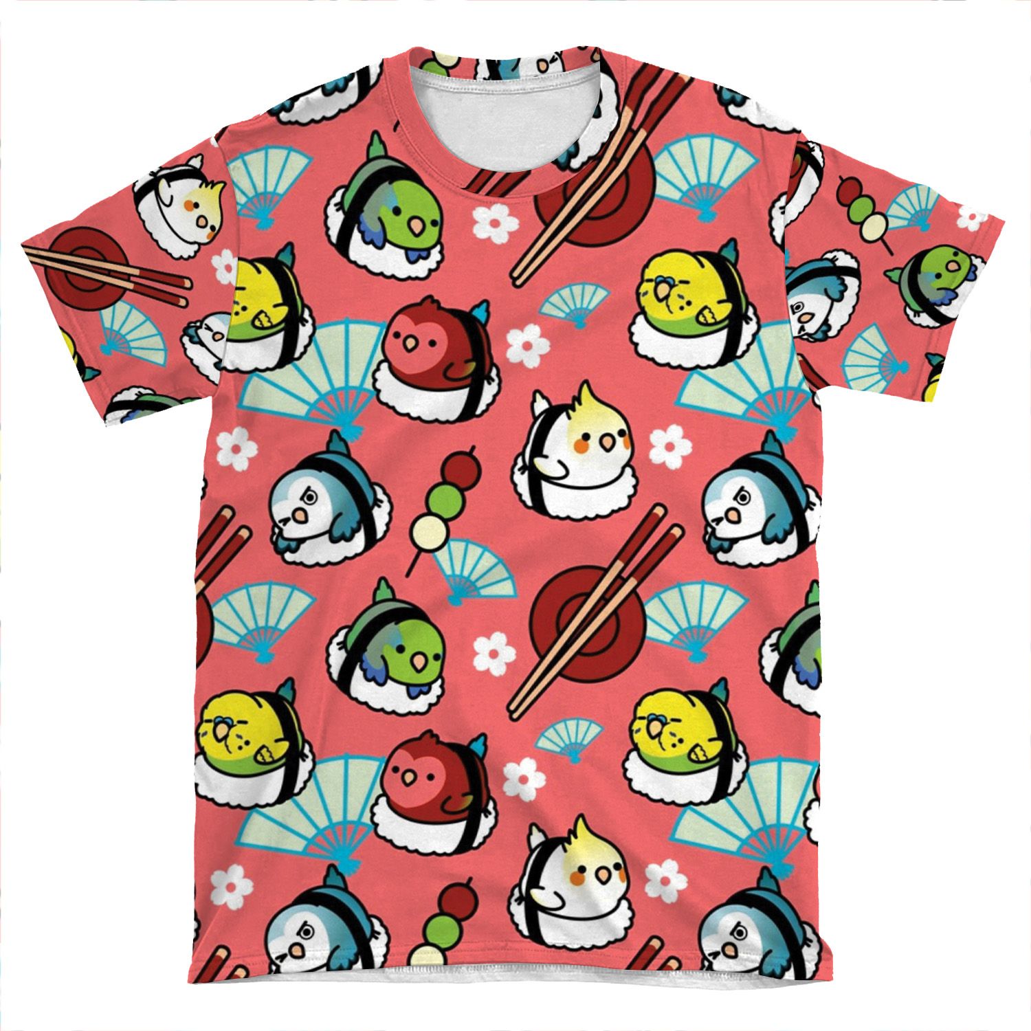 Sushi Time With Cody The Lovebird & Friends AOP T-shirt Tee