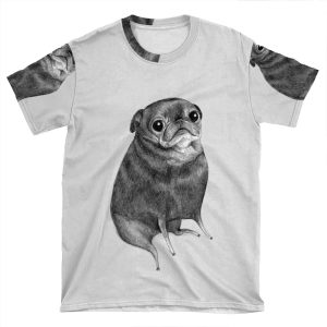 Sweet Black Pug AOP T-shirt Tee