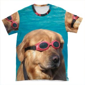 Swimmer Dog 2 AOP T-shirt Tee