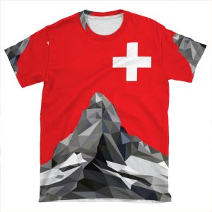 Switzerland Matterhorn Red AOP T-shirt Tee