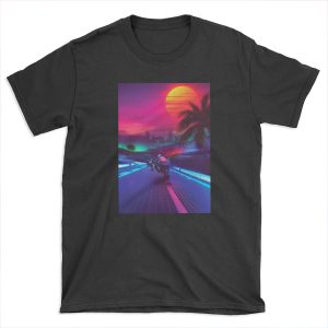 Synthwave Midnight Outrun T-shirt Tee