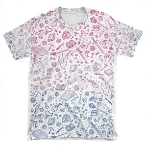 Tabletop Rpg Pattern Bi Flag AOP T-shirt Tee