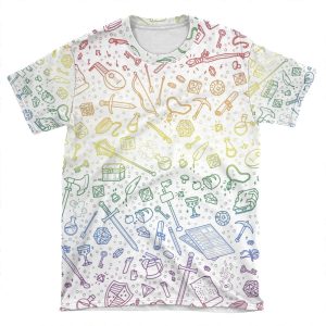 Tabletop Rpg Pattern Rainbow AOP T-shirt Tee