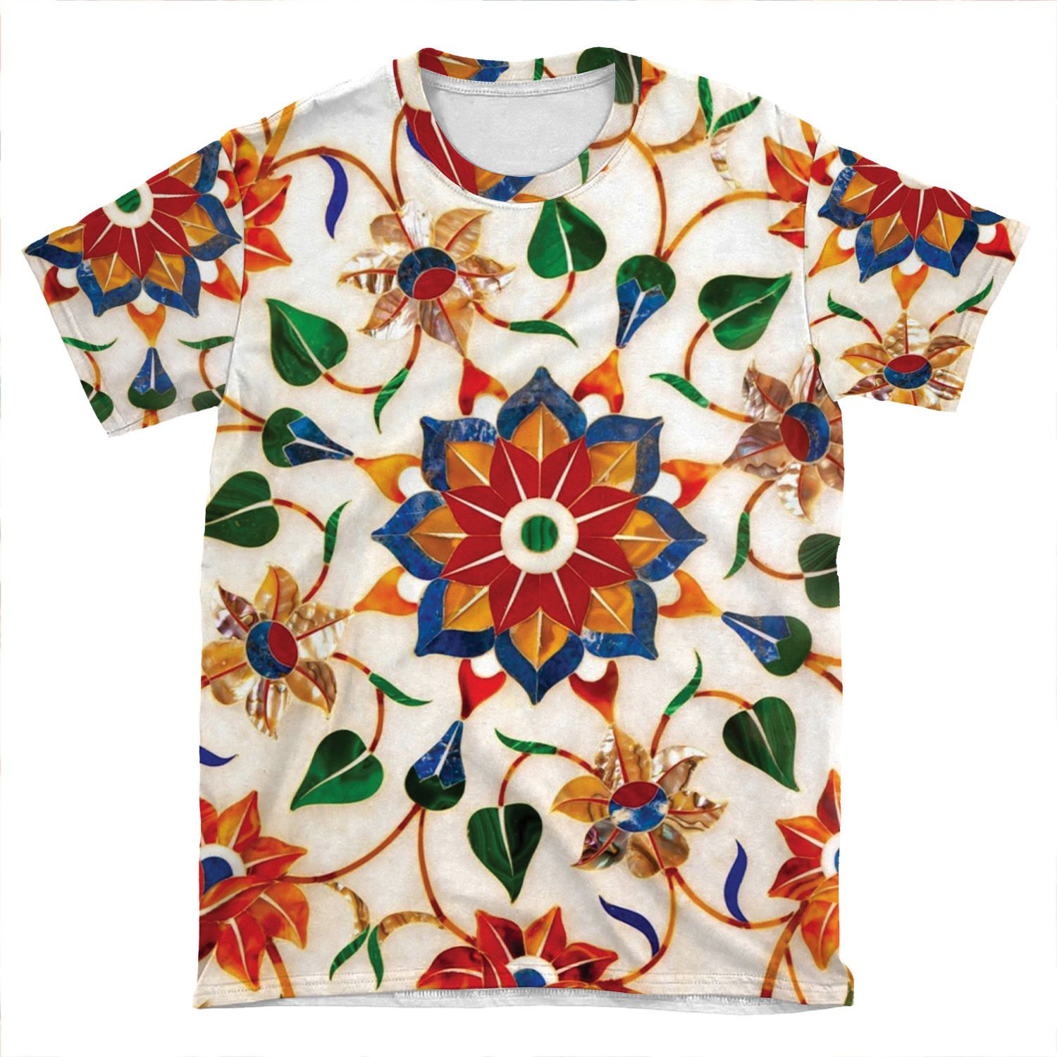 Taj Mahal Floral Design AOP T-shirt Tee