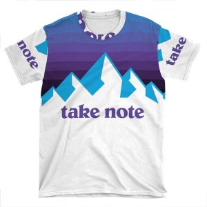 Take Note Mountains 90S AOP T-shirt Tee
