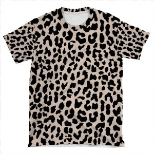 Tan Leopard AOP T-shirt Tee