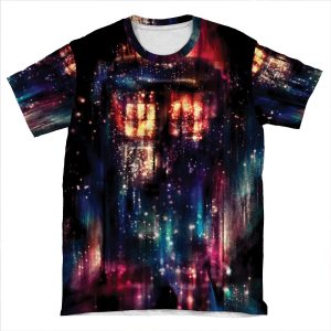 Tardis Dr Who Paint AOP T-shirt Tee