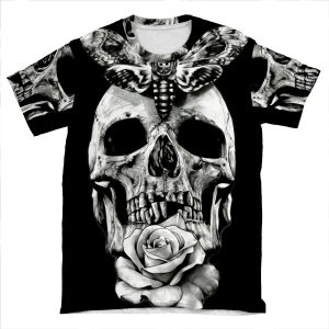 Tattoo - Butterfly On Skull AOP T-shirt Tee