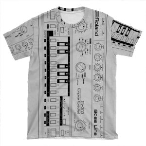 Tb-303 Bass Line Wireframe AOP T-shirt Tee
