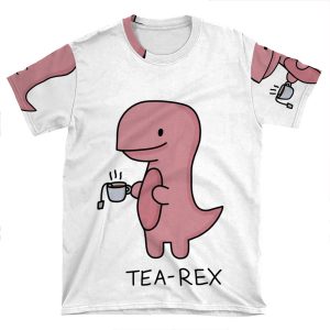 'Tea-Rex' Illustration AOP T-shirt Tee