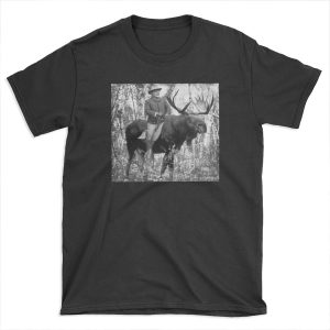 Teddy Roosevelt Riding A Bull Moose T-shirt Tee