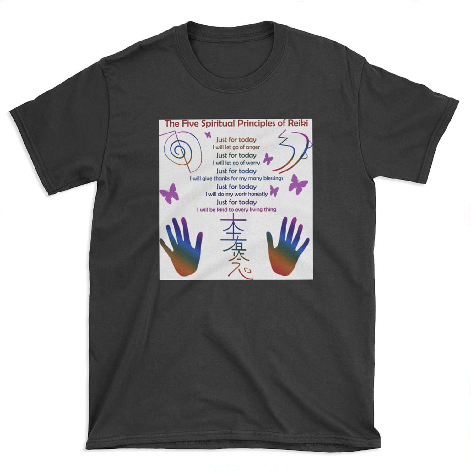 The 5 Principles of Reiki T-shirt Tee