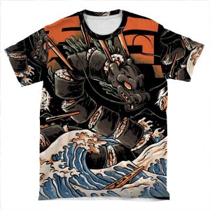 The Black Sushi Dragon AOP T-shirt Tee