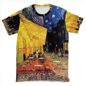 The Cafe Terrace On The Place Du Forum, Arles, At Night, Vincent Van Gogh AOP T-shirt Tee