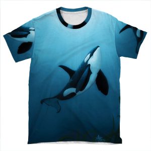 The Dreamer By Amber Marine ~ (Copyright 2015) Orca Art / Killer Whale Digital Painting AOP T-shirt Tee