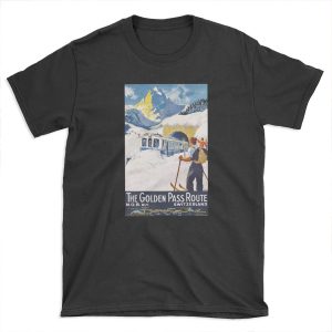 The Golden Pass - Vintage Ski T-shirt Tee