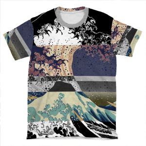 The Great Wave Color Glitch AOP T-shirt Tee