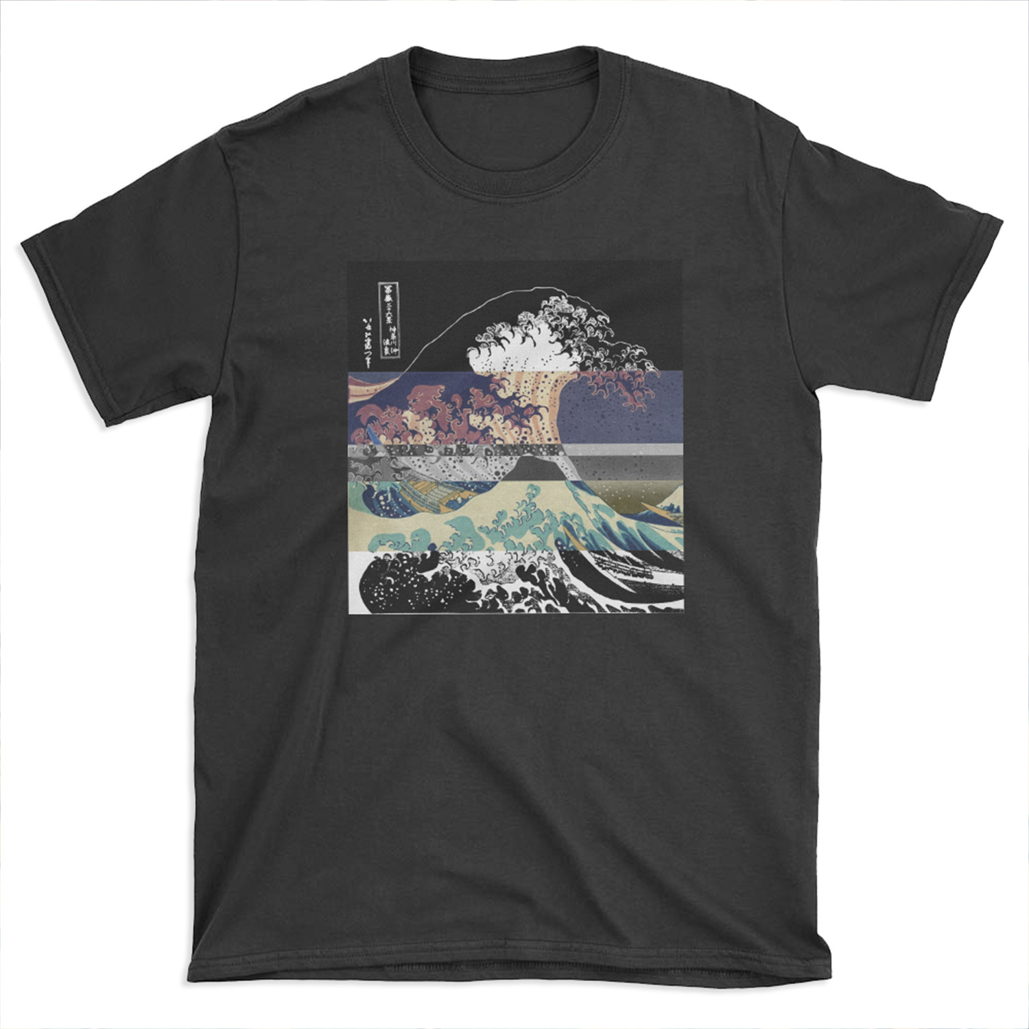 the great wave color glitch T-shirt Tee