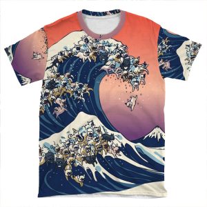 The Great Wave Of French Bulldog AOP T-shirt Tee