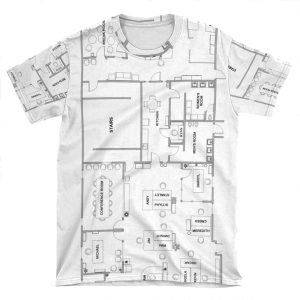 The Office Floor Plan AOP T-shirt Tee