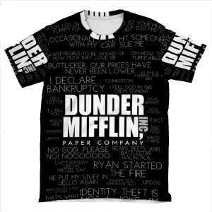 The Office Quotes Dunder Mifflin Inc. AOP T-shirt Tee