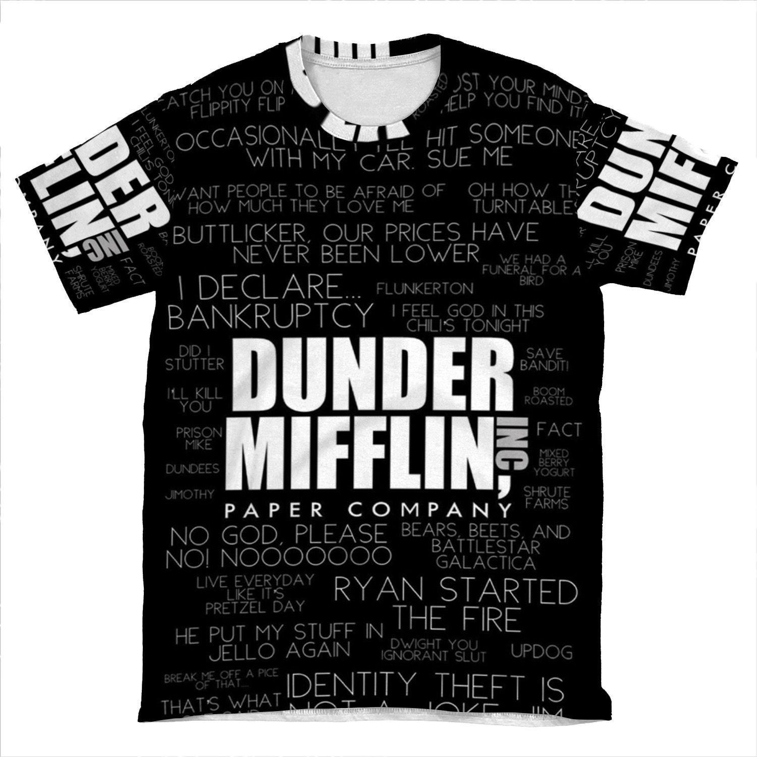 The Office Quotes Dunder Mifflin Inc. AOP T-shirt Tee