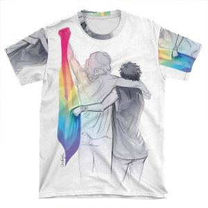The Rainbow Flag: 'I Would If I Could Not Yet, But Soon.' AOP T-shirt Tee