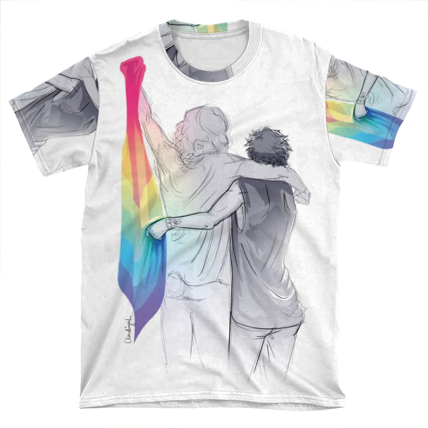 The Rainbow Flag: 'I Would If I Could Not Yet, But Soon.' AOP T-shirt Tee
