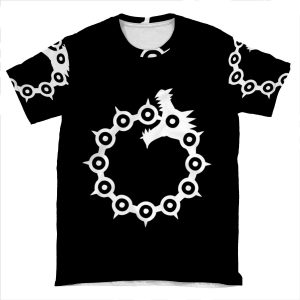 The Seven Deadly Sins - The Dragon Sin Of Wrath (White) AOP T-shirt Tee