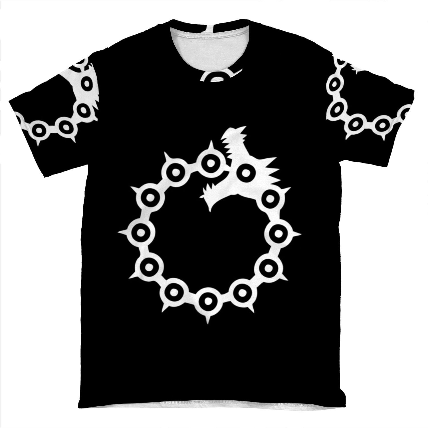 The Seven Deadly Sins - The Dragon Sin Of Wrath (White) AOP T-shirt Tee