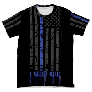 Thin Blue Line - I Bleed Blue AOP T-shirt Tee
