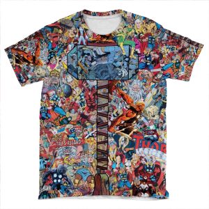Thor Superhero Comic AOP T-shirt Tee