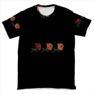 Three Cute Roses AOP T-shirt Tee