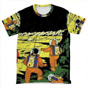 Tintin Adventurers On The Moon AOP T-shirt Tee