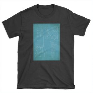 Tintin Moon Rocket Blue Print T-shirt Tee