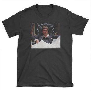 tony montana scarface movie al pacino coke mountain white dope bored boring sit T-shirt Tee