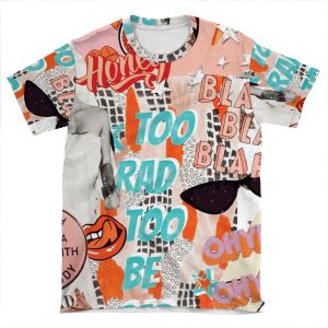 Too Rad Too Be Sad Collage AOP T-shirt Tee
