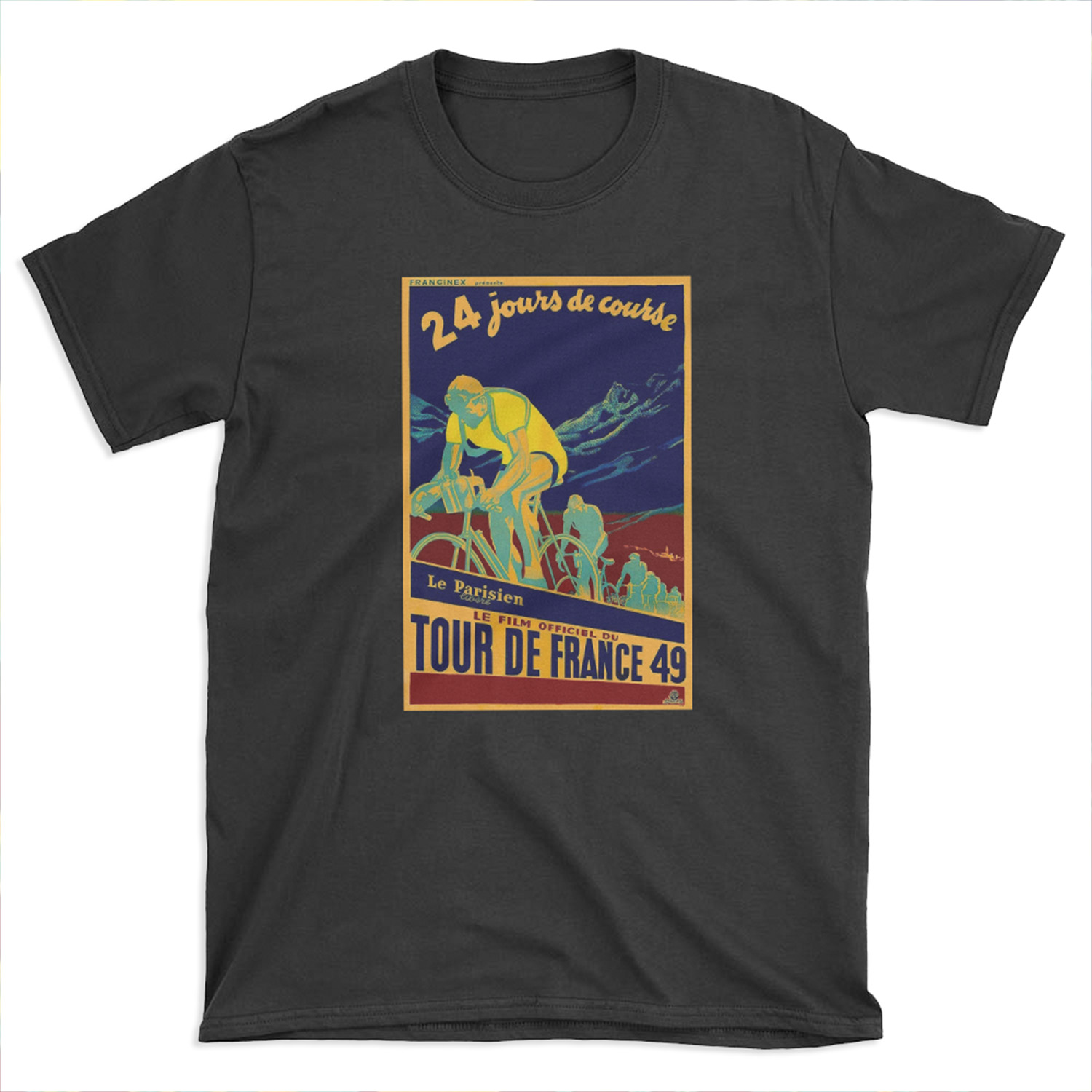 TOUR DE FRANCE; Vintage Bicycle Race Advertisment T-shirt Tee