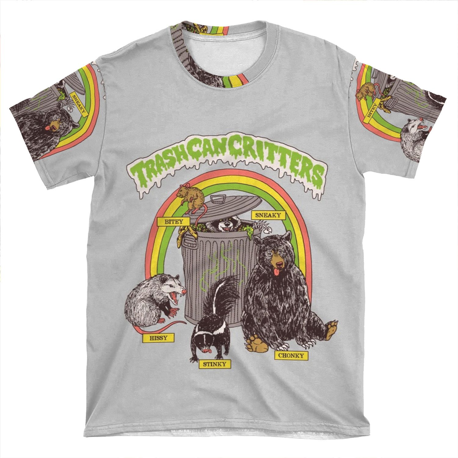 Trash Can Critters AOP T-shirt Tee