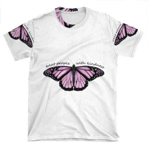 Treat People With Kindness Butterfly In Purple AOP T-shirt Tee