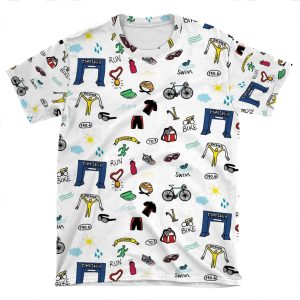 Triathlon Doodles AOP T-shirt Tee